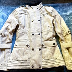 Alpinestars Stella Lux Leather Cream Armored Motorcycle Jacket Women's US4 EUR40